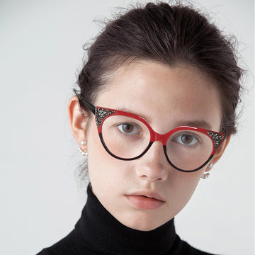 Cat Eye Glasses Frame Hot Selling Product TR90Glasses Frame ins Trendy Glasses Rim Computer Anti-Blue Ray Lens 87310