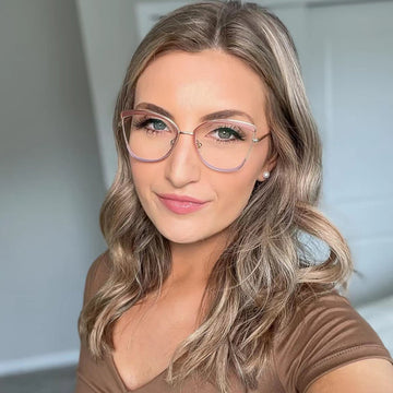 TR90Cat Eye Glasses Frame Metal Spectacle Foot Full Rim Frame Metal Optical Frame Anti-Blue Light Glasses 87105
