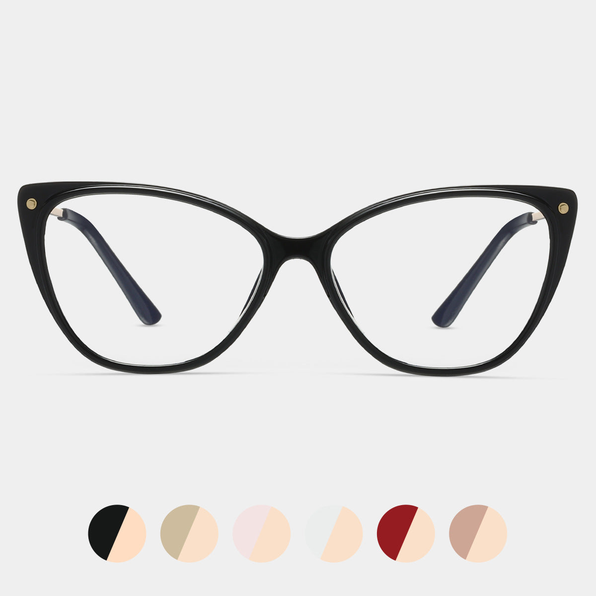TR90Trendy Cat Eye Metal Spring Glasses Frame Anti-Blue Light Glasses 87008