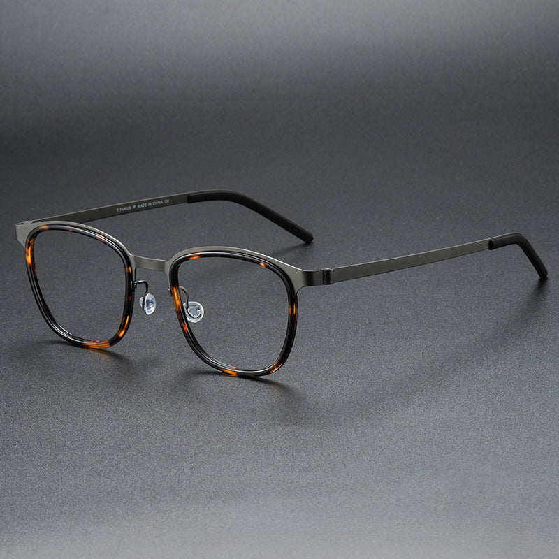 New Plate Glasses Frame Danish Designer Pure Titanium Square Myopia Glasses Frame 9765