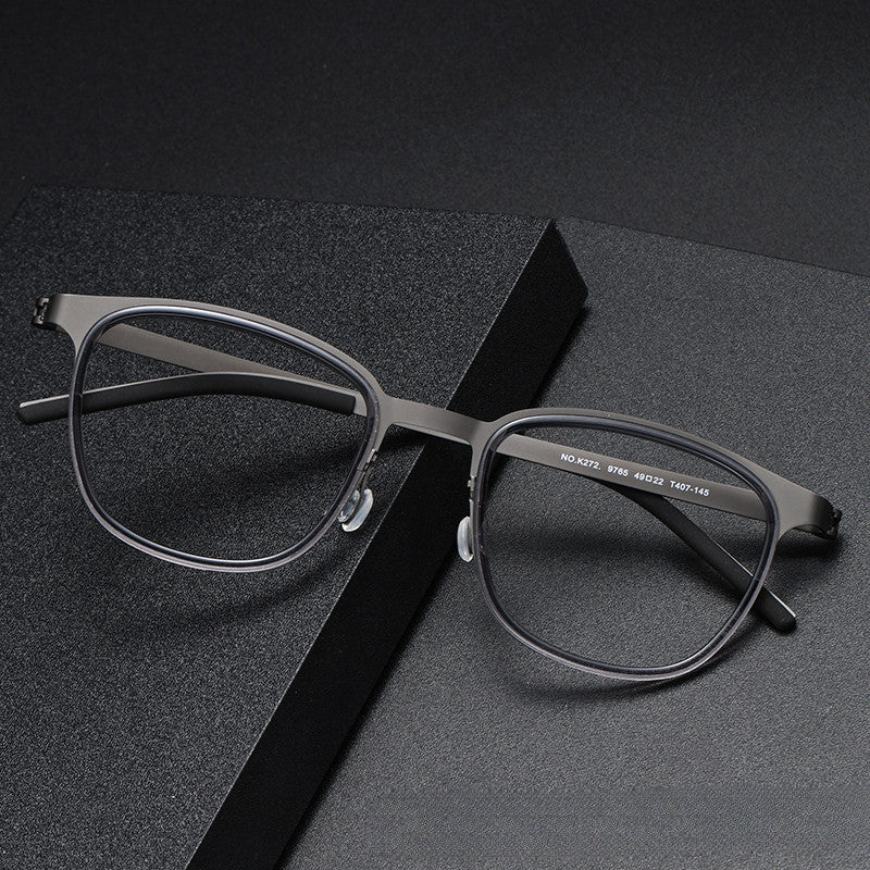 New Plate Glasses Frame Danish Designer Pure Titanium Square Myopia Glasses Frame 9765