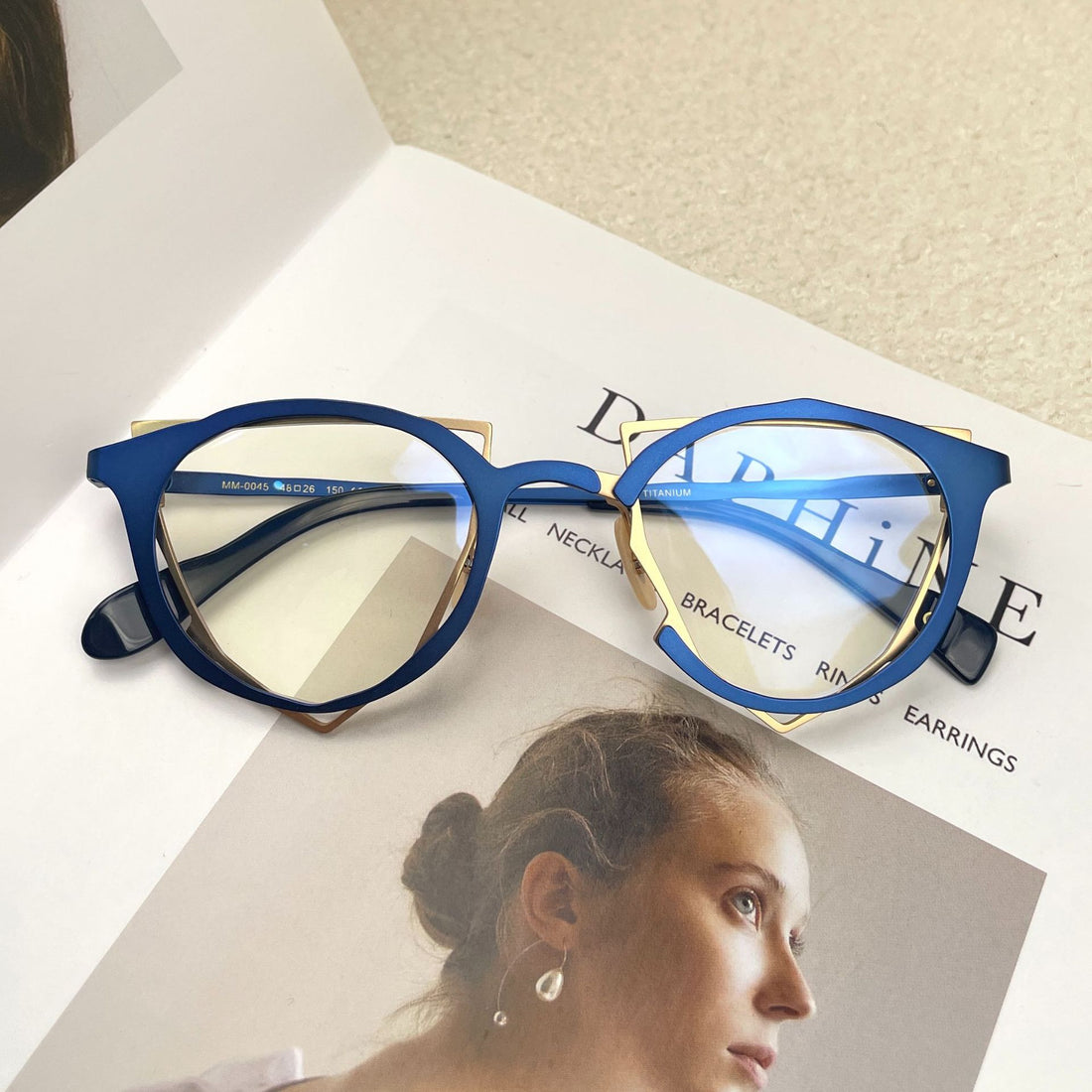 Pure Titanium Glasses Rim Anti-Blue Light Glasses Frame Personality Fashion MM0045