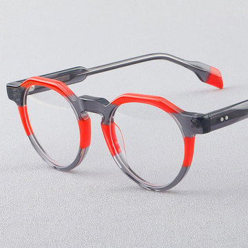 Plate Glasses Small round Rim Patchwork Retro Frame 1142