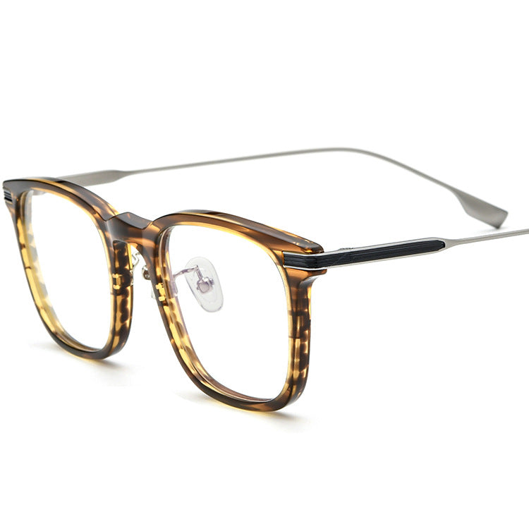 Super LightβTitanium Men's and Women's Square Plate Fashion Optical Glasses Frame IP Electroplating
