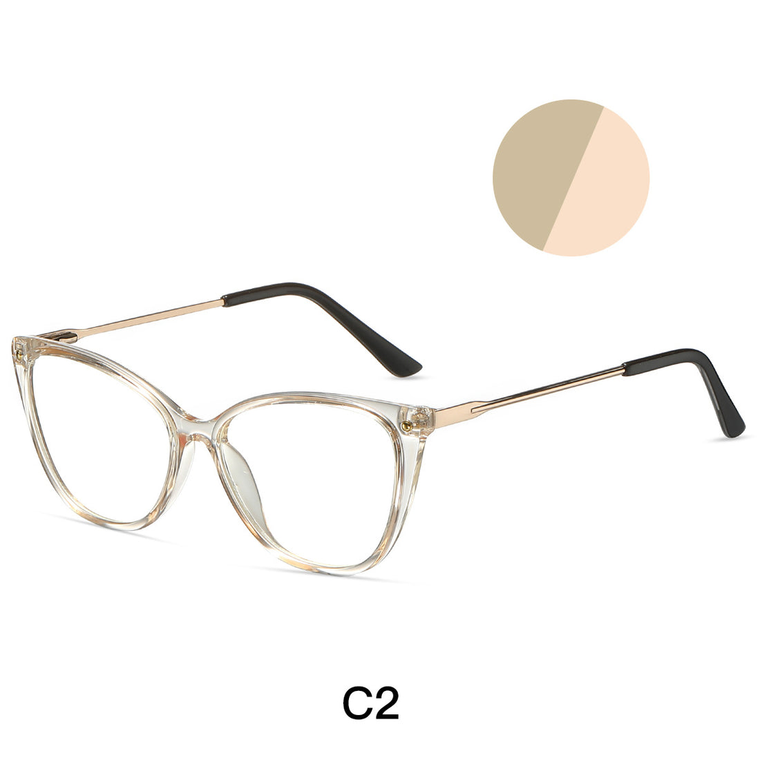 TR90Trendy Cat Eye Metal Spring Glasses Frame Anti-Blue Light Glasses 87008