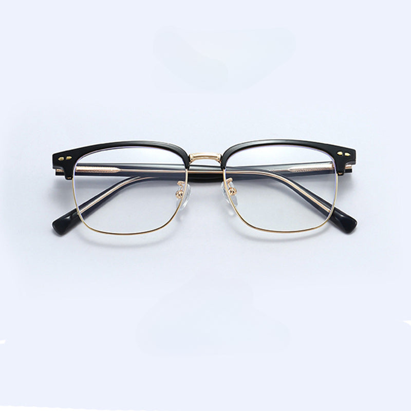 New Retro Eyebrows Glasses Men TR Business Frame Half Frame 8009