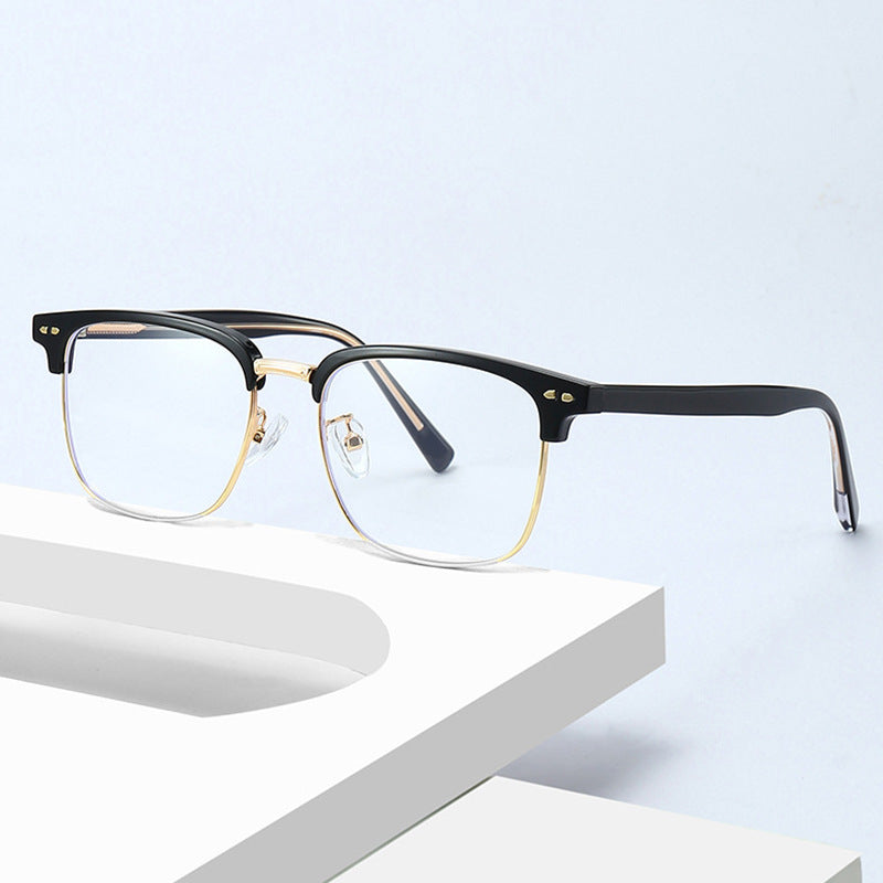 New Retro Eyebrows Glasses Men TR Business Frame Half Frame 8009