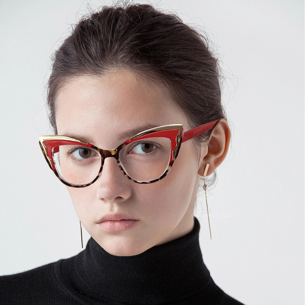Cat's Eye Metal Optical Frame TR90Glasses Frame ins Trendy Glasses Frame Hot Sale Anti-Blue Light Glasses 87290
