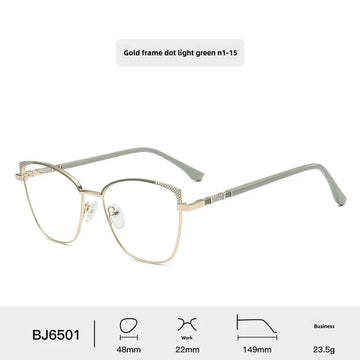 Cat Eye Metal Spectacle Frame Men's Personalized Anti-Blue Light Glasses High-Grade Glasses Frame Women