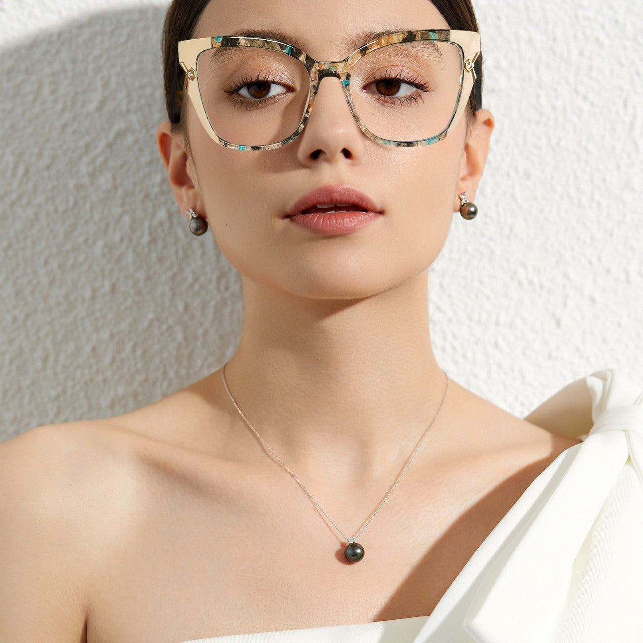 Stick-on Crystals Butterfly Box Hot Selling Product TR90Glasses Frame ins Trendy Glasses Frame Anti-Blue Light Glasses 87312