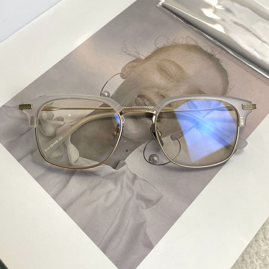 Pure Titanium Business Glasses Frame Retro Fashion Anti-Blue Light Glasses