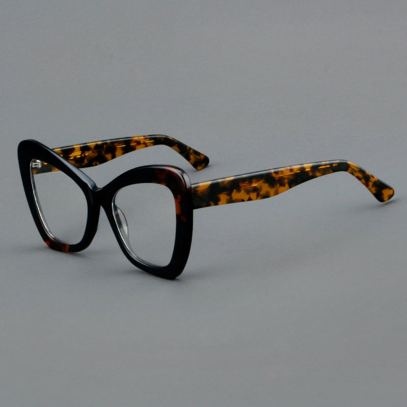Plate Glasses Retro Frame Cat Eye Patchwork Personality Fashion Trend 8801