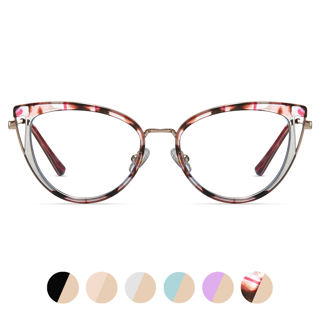 TR90+Metal Leopard-Print Glasses Frame Cat Eye Anti Blue-Ray Glasses Frame Radiation-Resistant Computer Optical Frame 87316