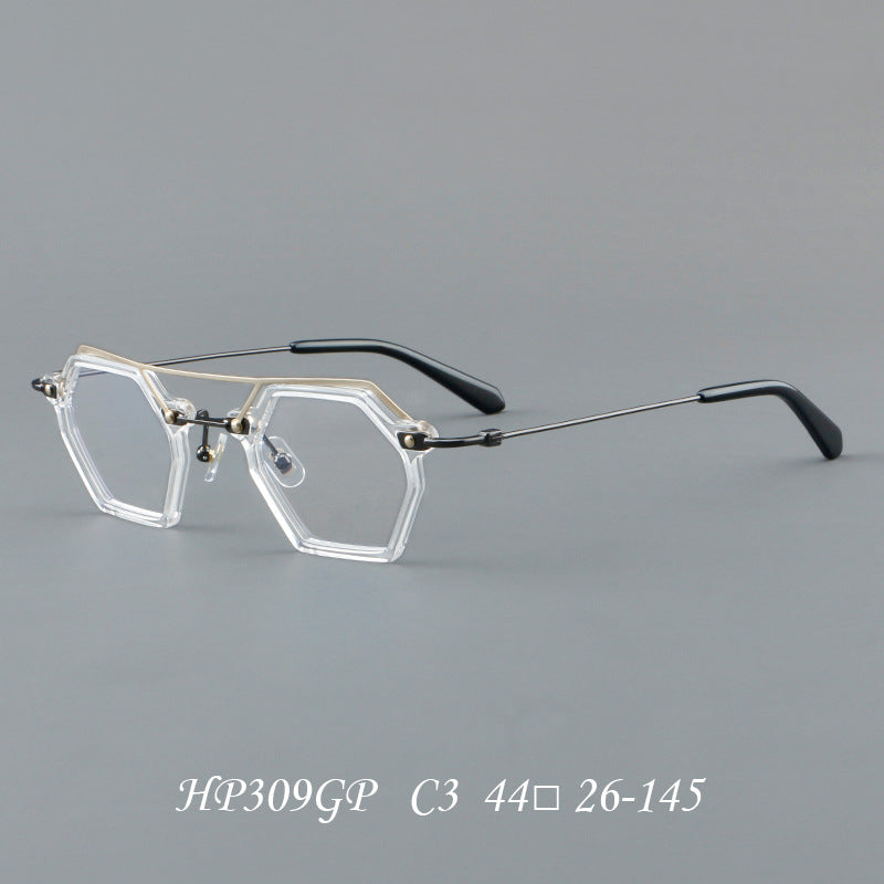 New Pure Titanium Plate Glasses Retro Frame 309