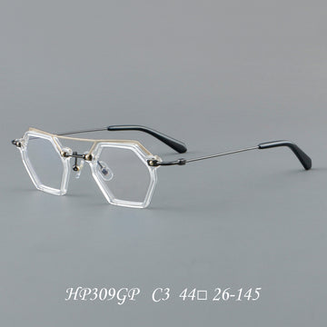 New Pure Titanium Plate Glasses Retro Frame 309