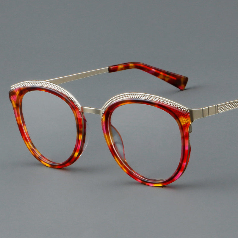 New Sheet Metal Eyeglass Frame Metal Bare Face Large Frame Cat's Eye 1033