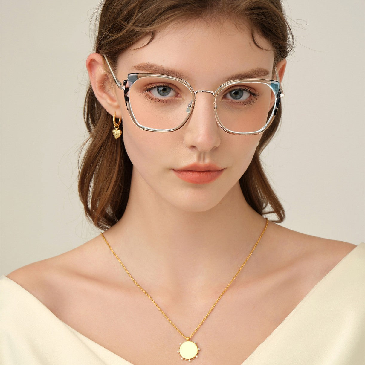 TR90+Metal Leopard Frame Glasses Frame Anti Blue-Ray Glasses Frame Radiation-Resistant Computer Optical Frame 87319