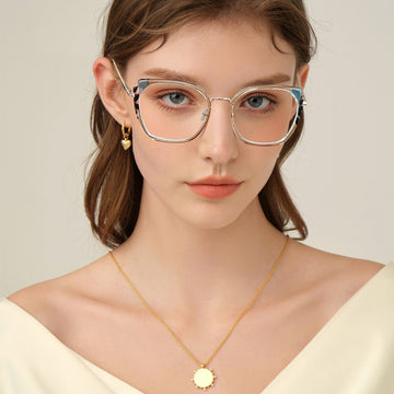 TR90+Metal Leopard Frame Glasses Frame Anti Blue-Ray Glasses Frame Radiation-Resistant Computer Optical Frame 87319