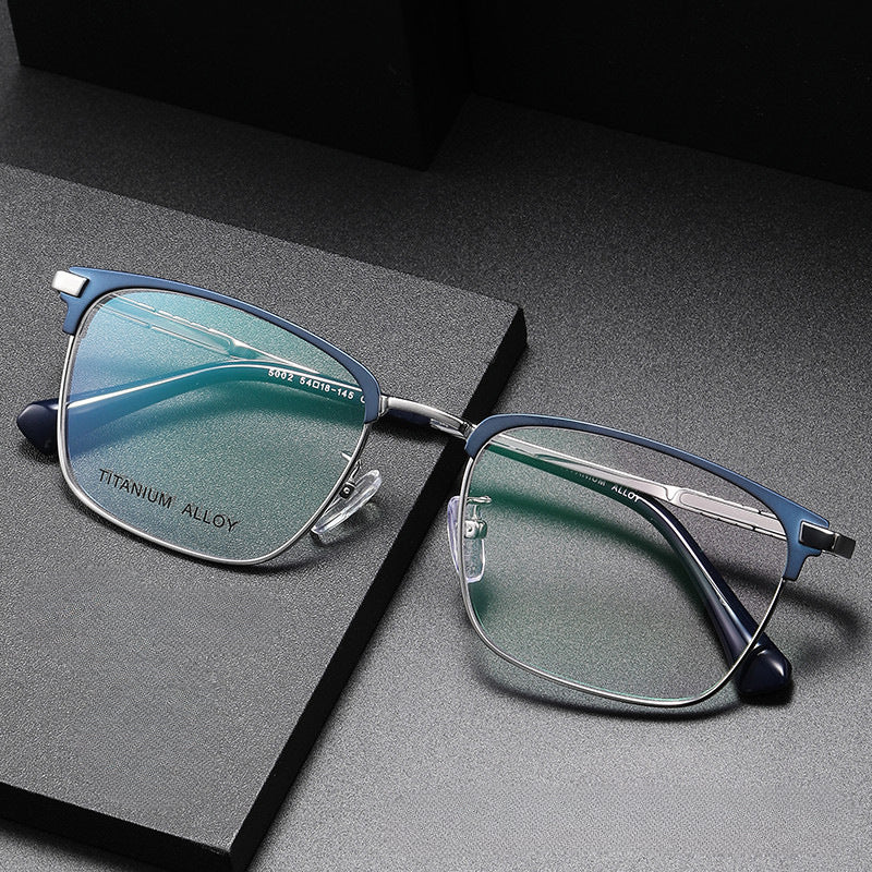 Pure Titanium Full Frame Eyebrow Line Fashion Business Xiaohongshu High Quality Anti-Blue Light Glasses 5002