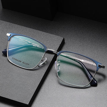 Pure Titanium Full Frame Eyebrow Line Fashion Business Xiaohongshu High Quality Anti-Blue Light Glasses 5002