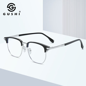 New Business Casual Glasses Frame Men's Anti-Blue Light Glasses Metal Spectacle Frame Women's High-Grade Eyebrow Glasses Frame