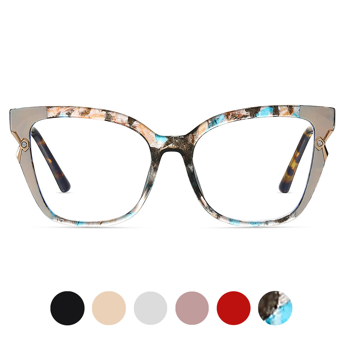 Stick-on Crystals Butterfly Box Hot Selling Product TR90Glasses Frame ins Trendy Glasses Frame Anti-Blue Light Glasses 87312