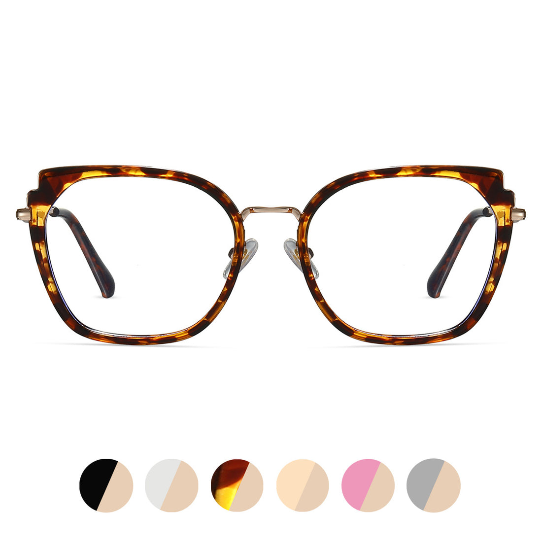 TR90+Metal Leopard Frame Glasses Frame Anti Blue-Ray Glasses Frame Radiation-Resistant Computer Optical Frame 87319