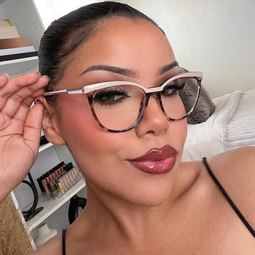 Cat Eye Metal Optical Frame Color Matching Ultra-Light Full Rim Frame Metal Optical Frame Anti-Blue Light Glasses 87147