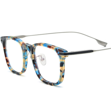 Super LightβTitanium Men's and Women's Square Plate Fashion Optical Glasses Frame IP Electroplating