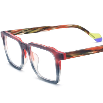 New Multi-Color Frosted Patchwork Square Plate Glasses Frame Men's and Women's Glasses Glasses Anti-Blue Light Glasses Frame