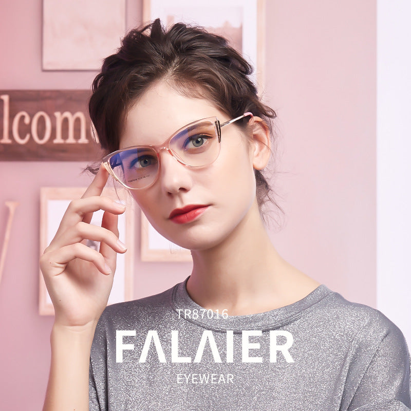 tr90Glasses Frame Anti-Blue Light Cat Eye Myopia Glasses 87016